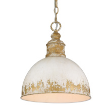 Golden 0809-M VG-AI - Golden Lighting Alison 1-light Pendant in Vintage Gold and Antique Ivory shade
